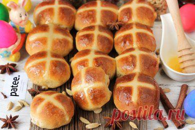 Пряные пасхальные булочки с крестиками - рецепт с фотографиями