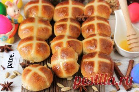 Пряные пасхальные булочки с крестиками - рецепт с фотографиями