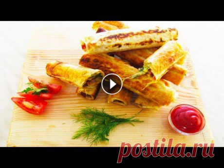 Хрустящая ЗАКУСКА ИЗ ЛАВАША! РУЛЕТИКИ ИЗ ЛАВАША - быстрый рецепт закуски Сегодня я готовлю хрустящие рулетики из лаваша. Готовятся они очень быстро и ...
