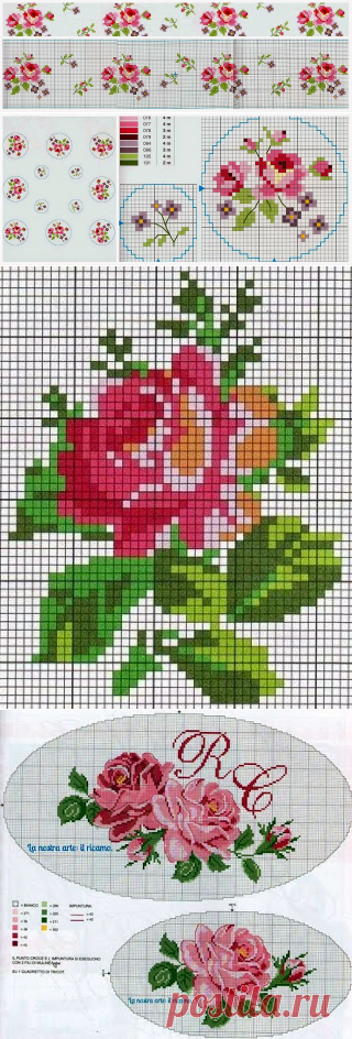 Милые сердцу штучки: Вышивка крестом: Розочки в стиле шебби-шик... и не только (коллекция схем)