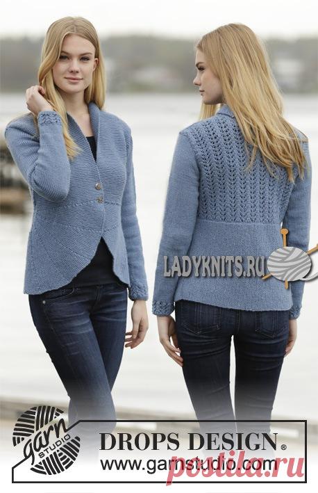 Вязаный спицами жакет с ажурной спиной "Время званого ужина" от Дропс