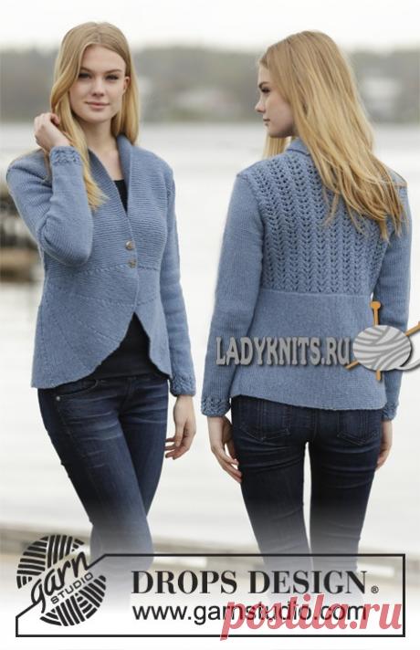 Вязаный спицами жакет с ажурной спиной &quot;Время званого ужина&quot; от Дропс