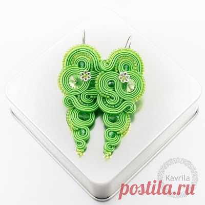 Kavrila - biżuteria autorska . sutasz . soutache: Rosaline green soutache