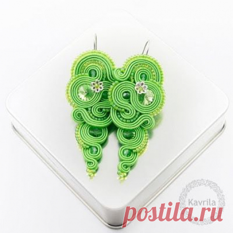 Kavrila - biżuteria autorska . sutasz . soutache: Rosaline green soutache