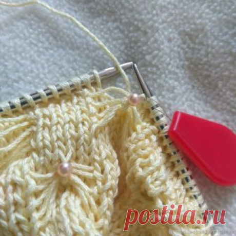 [Вязание] Украшаем вязание бусинами в процессе вязки. Мастер-класс