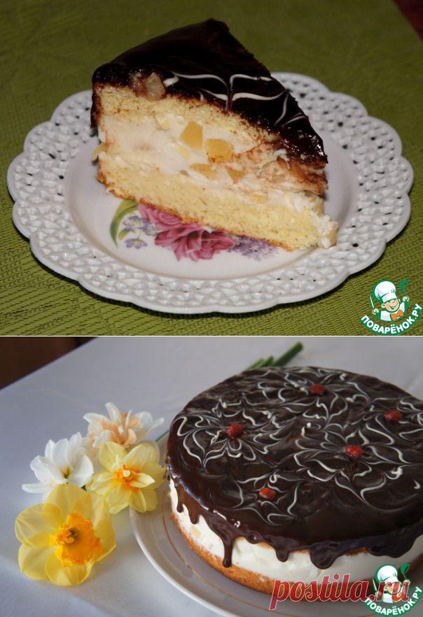 Простой торт с нежнейшим творожным кремом.