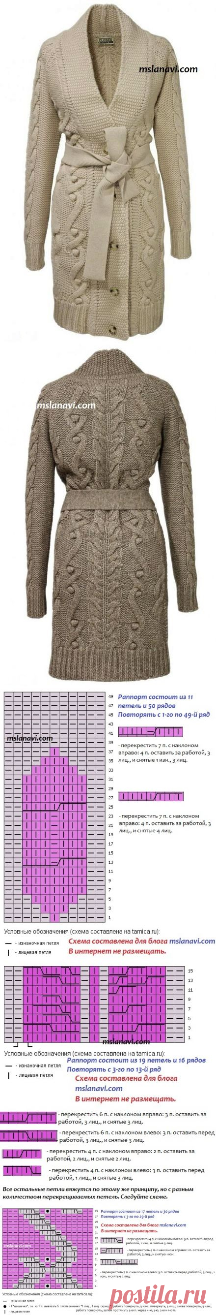 Схемы вязания кардигана спицами для женщин | Вяжем с Лана Ви