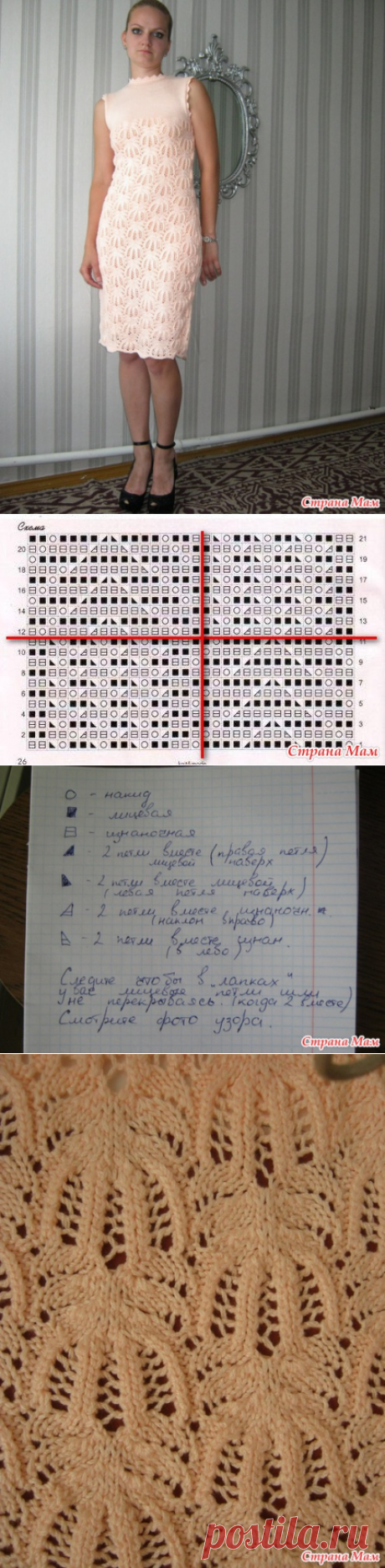 Узор &quot;медвежьи лапки&quot; спицами. Уточненная схема с комментариями.