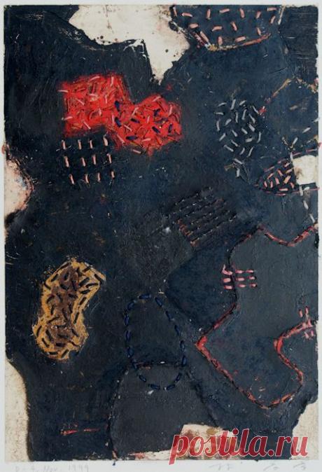 BACKBONE OF THE WIND - D-4.Nov.1999 painting, collage 林孝彦 HAYASHI...