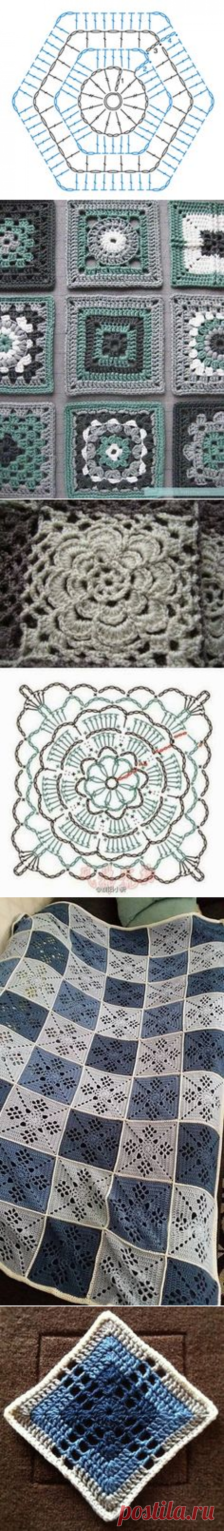 (1) Tecendo Artes em Crochet: Seis Lindos Quadradinhos para Vocês! | Chrochet