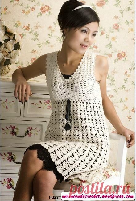 Irish crochet &: Платье из японского журнала