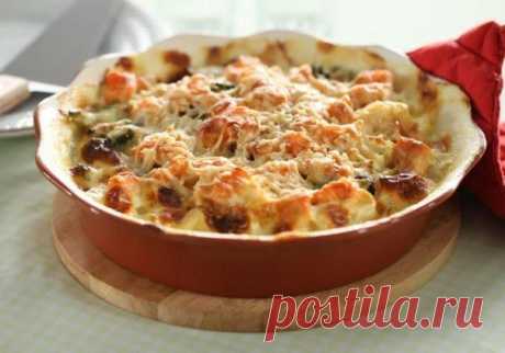 Куриная запеканка под сыром.