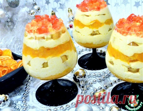 Сметанно-мандариновый десерт с желейными конфетти – кулинарный рецепт
