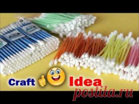 Genius Craft Idea Using Cotton Buds | Wall Frame Making Using Waste Material | waste mathi best easy