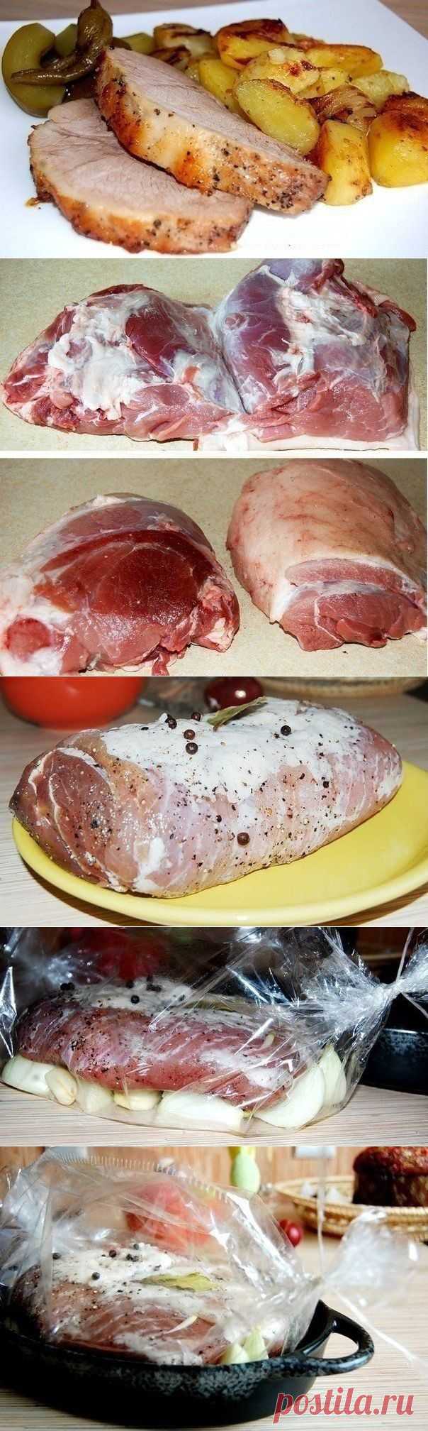 Буженина, запеченная в рукаве с деревенской картошечкой