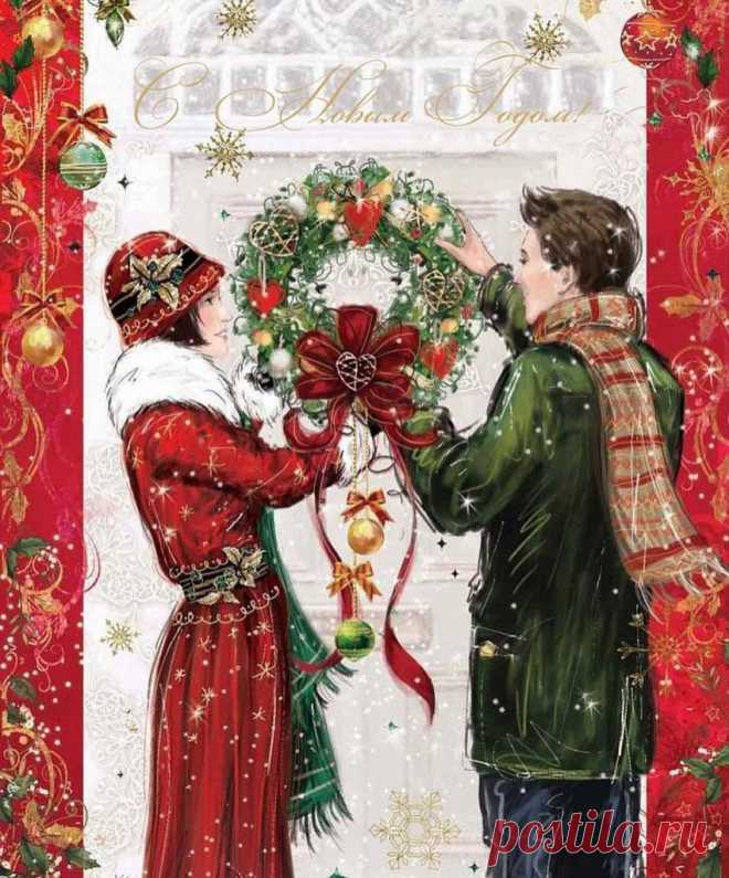 Давайте все, проводим старый год - Год новый принимает эстафету... Art deco ladies card (часть-4)