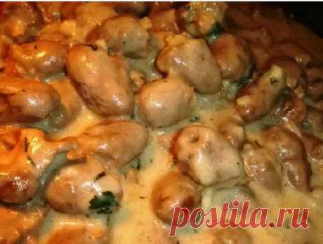 Куриные сердечки в сырном соусе | Самые вкусные кулинарные рецепты