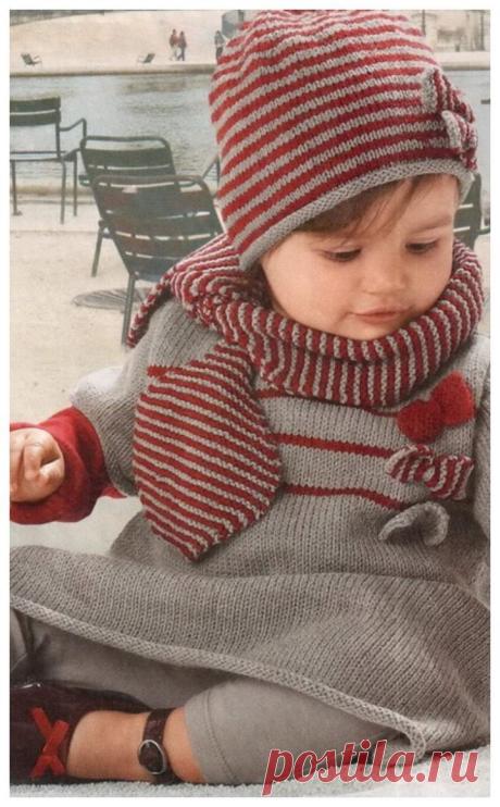 KNITTED DRESS HAT AND SCARF