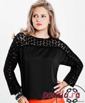 Шьем блузку с кружевной вставкой крючком