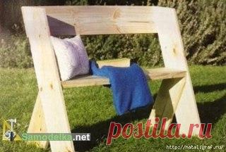 Интересная скамейка со схемой для дачи