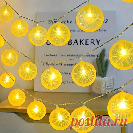 Светодиодная гирлянда с ломтиками лимона 10 светодиодных - Temu Moldova