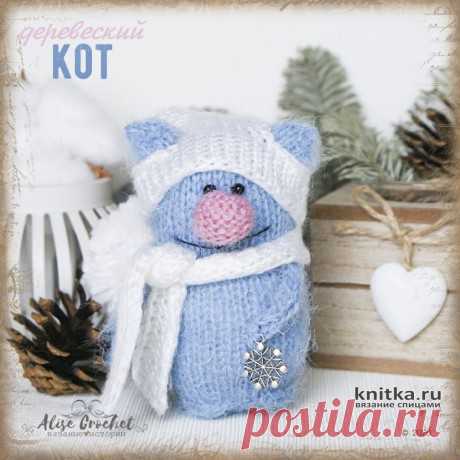 Деревенский котик, игрушка спицами. Работа Alise Crochet, Вязаные игрушки