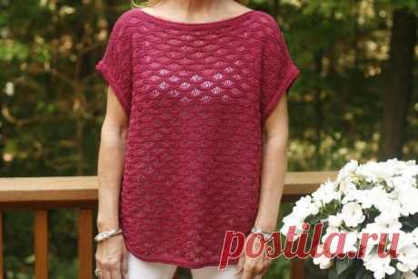 Ажурная туника волнистым узором спицами. Схема узора. / knittingideas.ru
