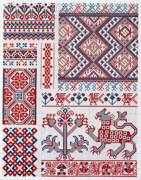 Старинные узоры вышивки крестиком