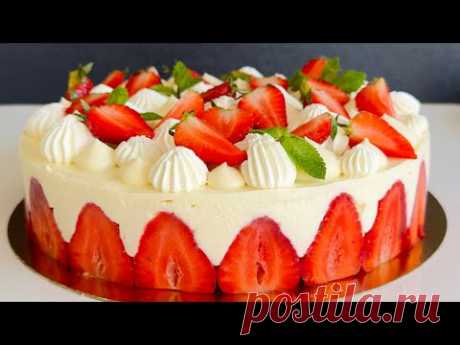 РЕЦЕПТ КЛУБНИКИ С ДИПЛОМАТНЫМ КРЕМОМ!! СВЕЖИЙ, ЛЕГКИЙ И ГЛАДКИЙ!!