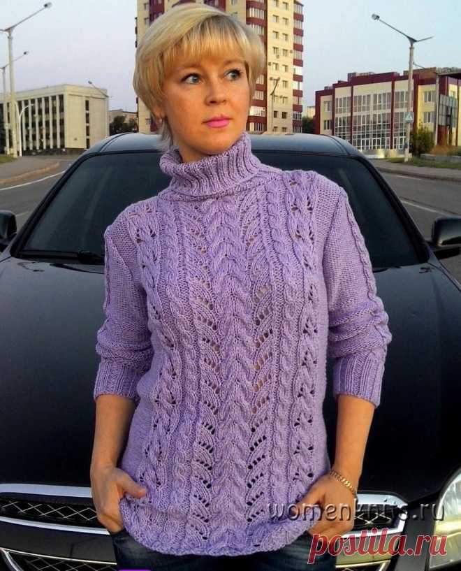 Свитер спицами с ажурными и рельефными узорами
Описание: http://womanknits.ru/vyazanie-dlya-zhenshchin/pulovery-svitera/sviter-spitsami-s-azhurnymi-i-relefnymi-uzorami
