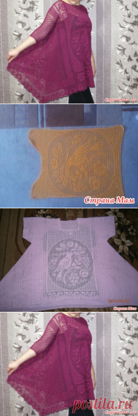 Туника *Райская птичка* в стиле БОХО крючком-мастер-класс