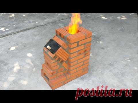 Сделать ракетную печь из красного кирпича и цемента - это здорово