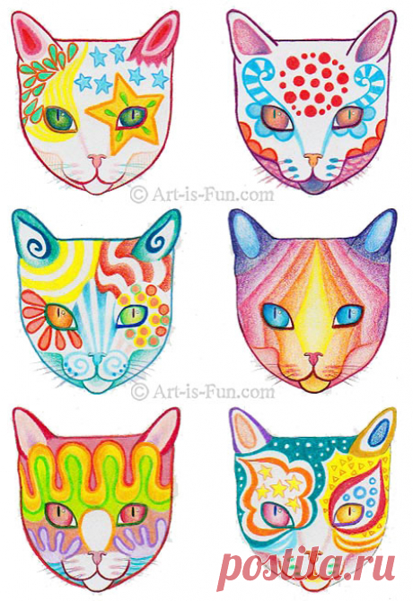 How to Draw a Cat: Learn How to Create a Unique Colorful Cat Drawing — Art is Fun
