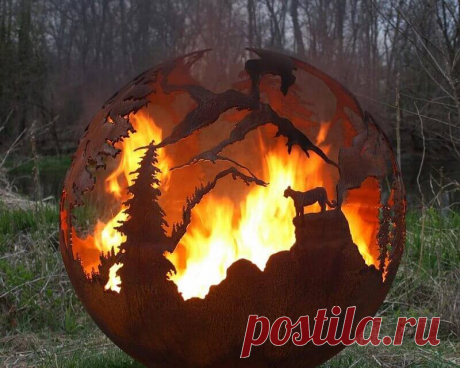 Дизайнерские огненные шары в саду ~ Planetalsad