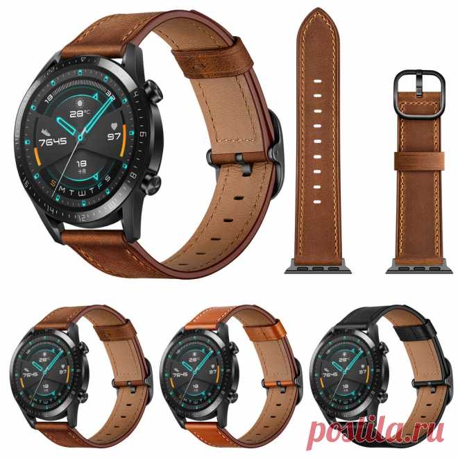 Bakeey 22mm First Layer Genuine Leather Replacement Strap Smart Watch Band for H - US$13.99
