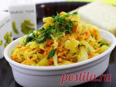 Жареная капуста с яйцом — рецепт с фото