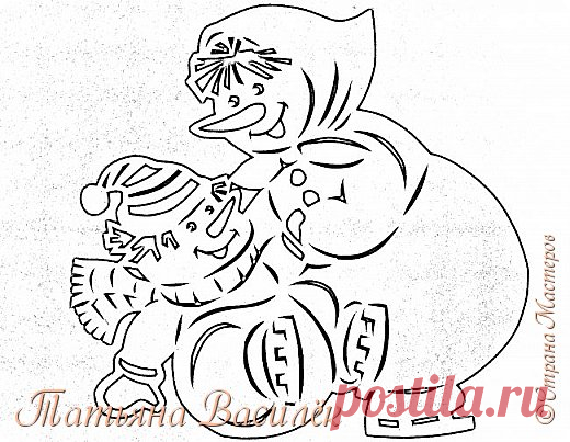 Весёлые Снеговички (оформление окон вытынанками+шаблоны) | Страна Мастеров