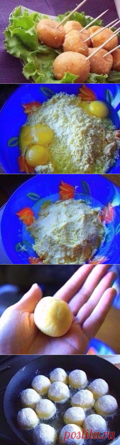 Как приготовить сырные шарики жареные с чесноком - рецепт, ингридиенты и фотографии