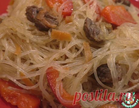 Фунчоза с говядиной и овощами – кулинарный рецепт