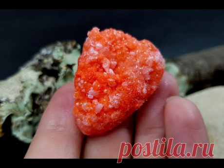 Faux Drusy Cobaltian Calcite from polymer clay only! My result in motion!