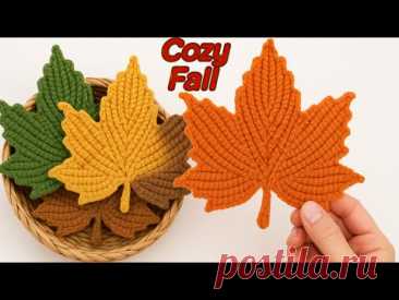Crochet a Cozy Maple Leaf 🍁 | Step-by-Step Relaxing Tutorial for Fall Vibes