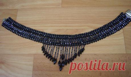 колье-стойка Царица ночи | biser.info - всё о бисере и бисерном творчестве