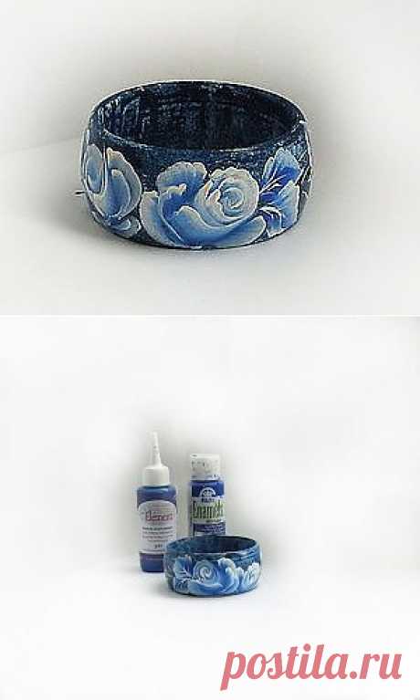 МК двойной мазок.  Джинсовый браслет - Ярмарка Мастеров - ручная работа, handmade