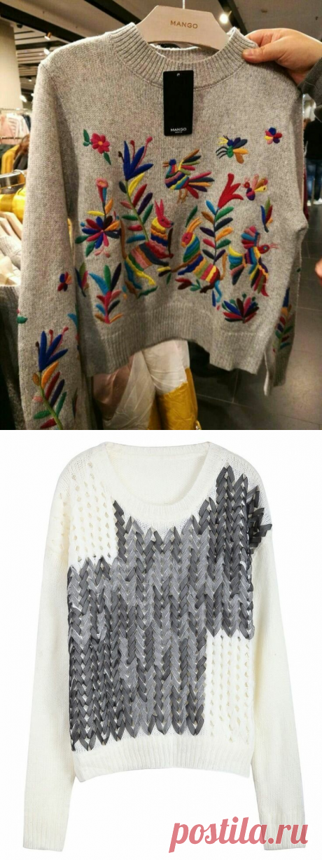 Вышивка на вязаных изделиях. Идеи для вдохновения!!! | Вязание с Irina Bronya | Дзен