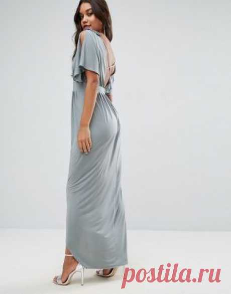 ASOS Embellished Strap Grecian Maxi Dress With Cross Back at asos.com Discover Fashion Online