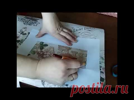 Перенесение рисунка  на картонное дно, применение клея-карандаша.