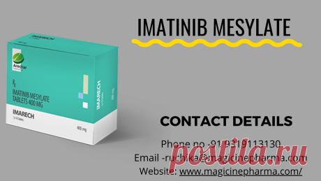 Imarech is an approved regimen containing imatinib mesylate. It’s used to treat people suffering from certain types of blood cancers. This medication is effective in treating chronic myeloid leukemia and gastrointestinal stromal tumors. The imatinib mesylate 400 mg tablet is available on Magicine Pharma at 35% off. Buy now!