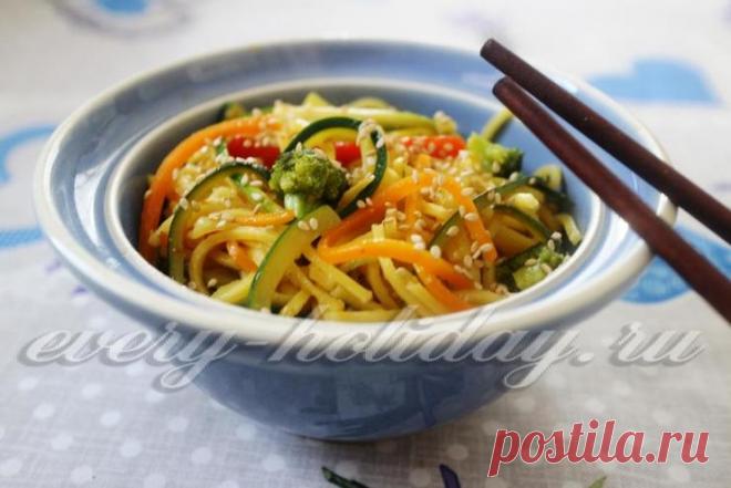 Лапша с соусом терияки, рецепт