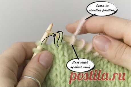 Руководство по вязанию укороченных рядов W&amp;T (обернуть и повернуть) | Knitting club // нитин клаб