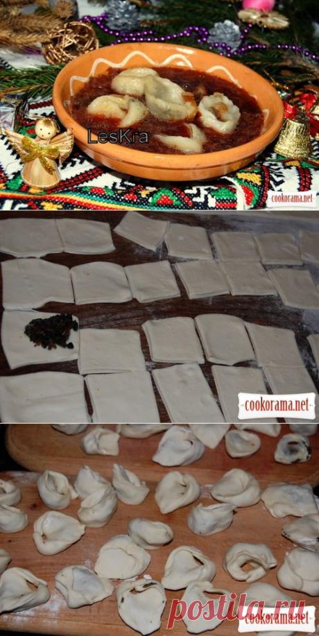 Грибные &quot;ушки&quot; и красный постный борщ